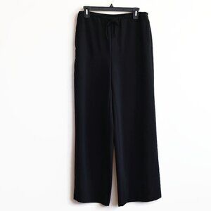 Elastic Waist - Wide Leg Black Pants - Size Small  - Side Pockets - Reitmans